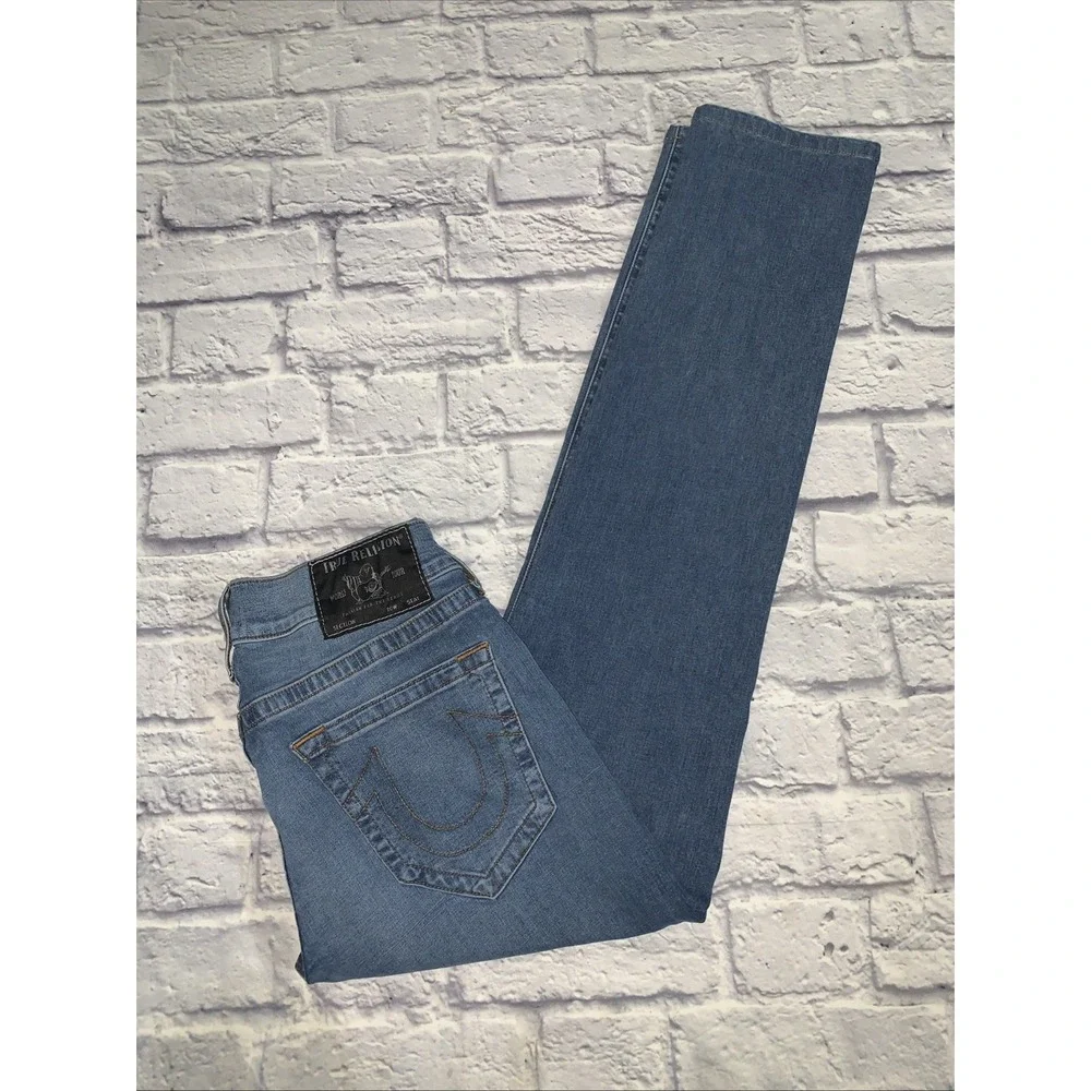 True Religion Geno Jeans Mens 30x30 Relaxed Slim Stretch Blue Denim